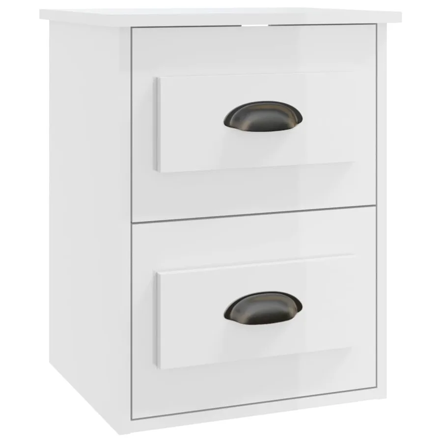 Tables de chevet murales 2 pcs blanc brillant 41,5x36x53 cm - 7