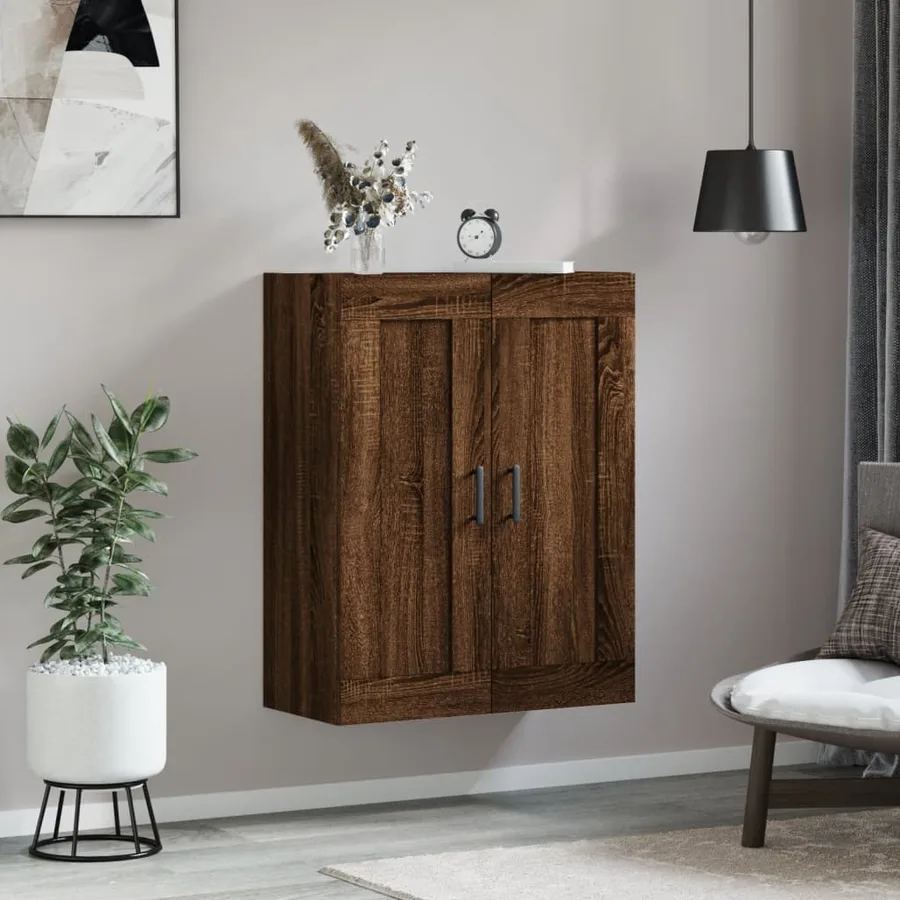 Armoire murale chêne marron 69,5x34x90 cm bois d'ingénierie - 3