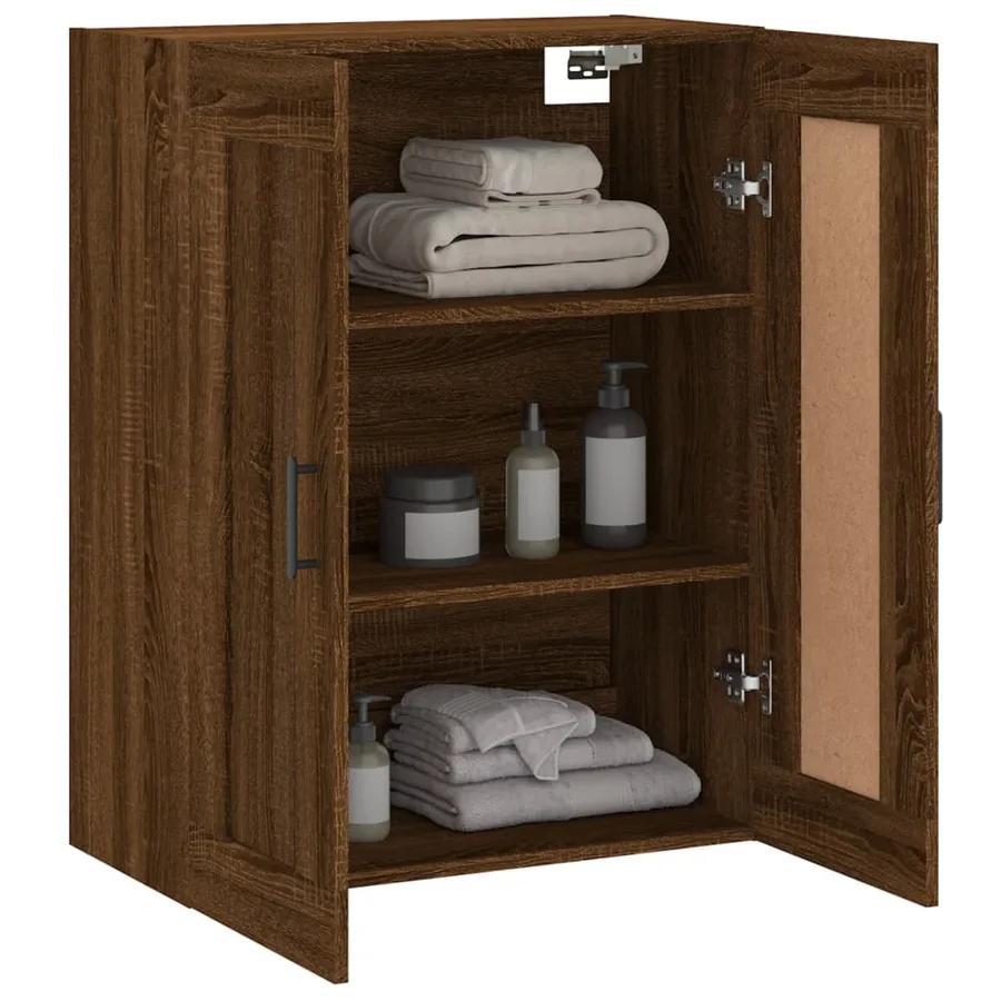 Armoire murale chêne marron 69,5x34x90 cm bois d'ingénierie - 5