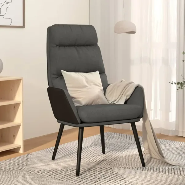 Chaise de relaxation Gris foncé Tissu