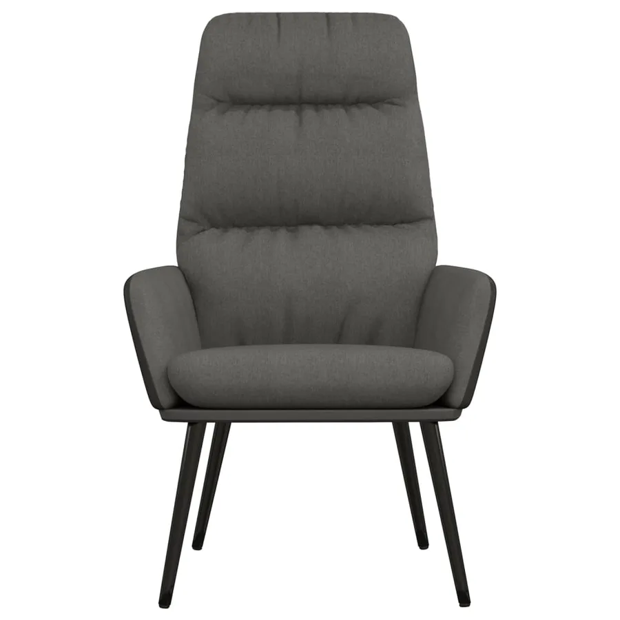 Chaise de relaxation Gris foncé Tissu - 3