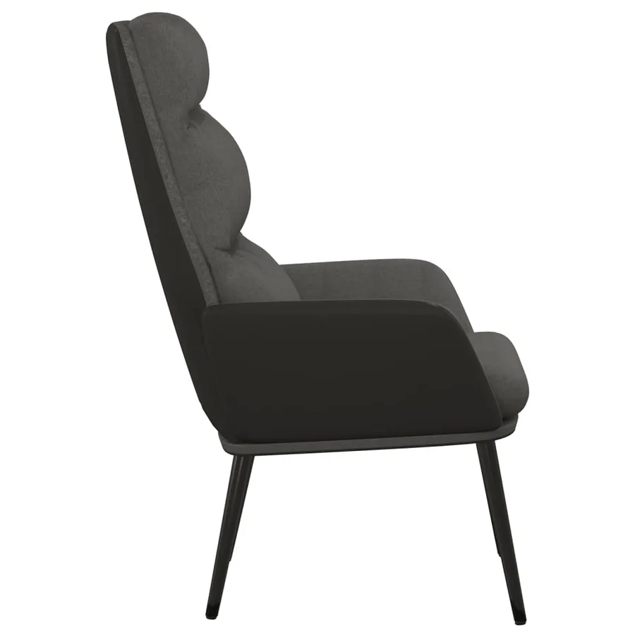 Chaise de relaxation Gris foncé Tissu - 4