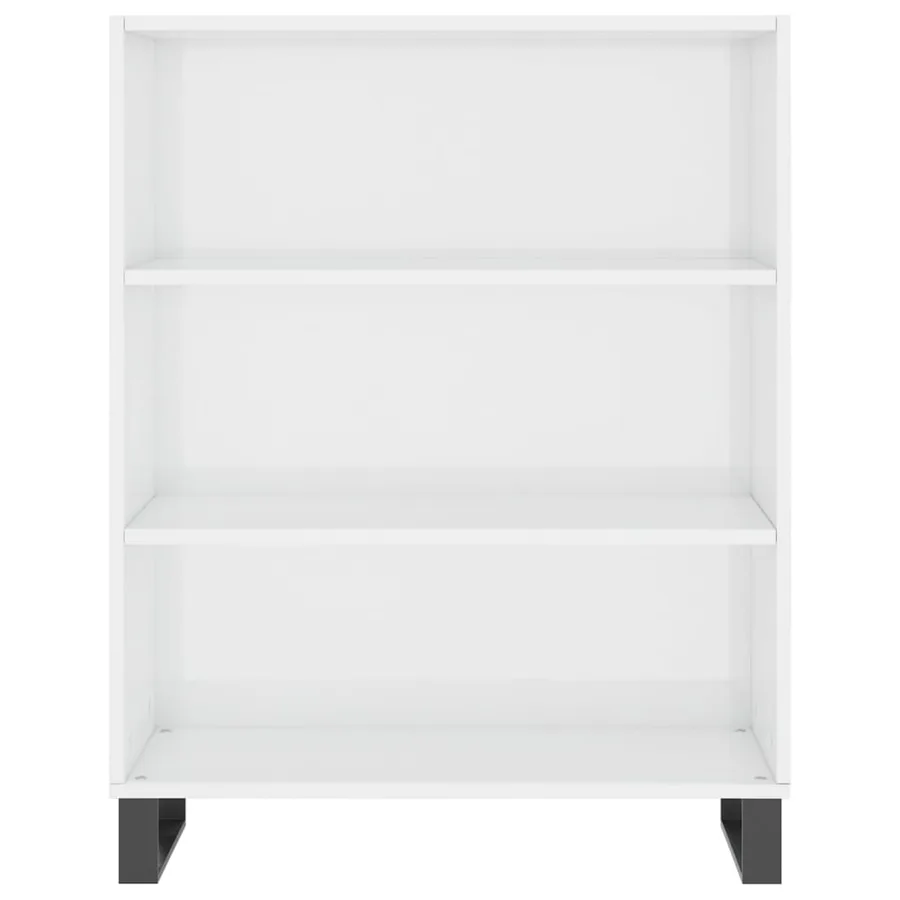 Buffet blanc brillant 69,5x32,5x180 cm bois d'ingénierie - 5
