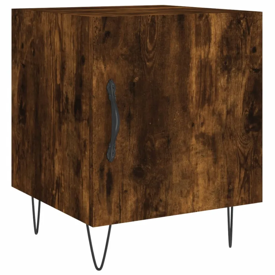 Tables de chevet 2 pcs chêne fumé 40x40x50 cm bois d'ingénierie - 5