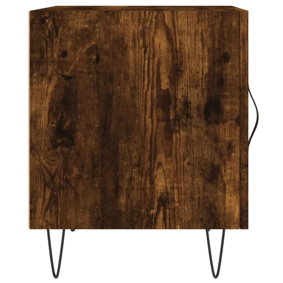 Tables de chevet 2 pcs chêne fumé 40x40x50 cm bois d'ingénierie - 7