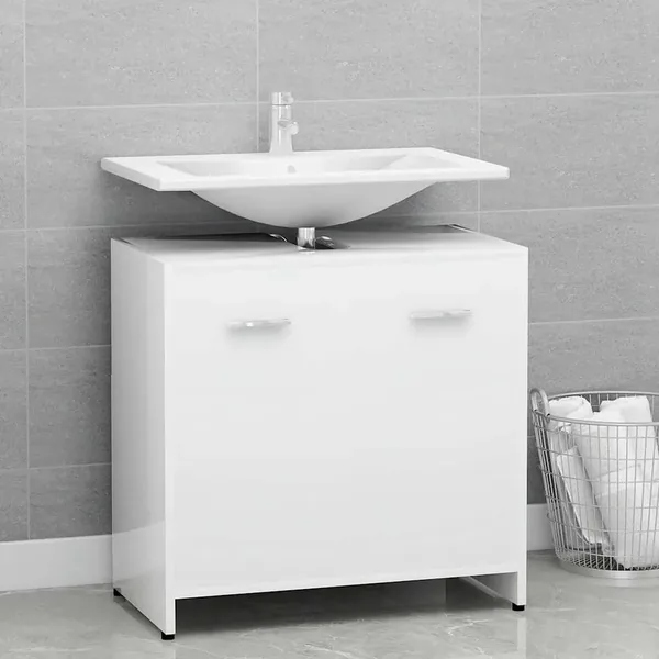 Armoire de salle de bain Blanc 60x33x61 cm Bois d'ingénierie