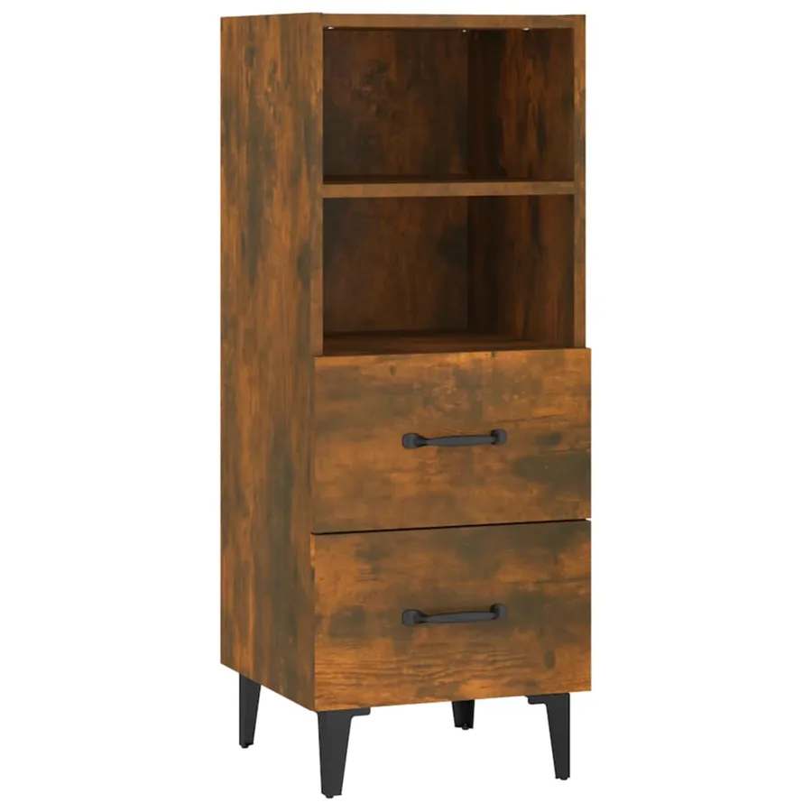 Buffet Chêne fumé 34,5x34x90 cm Bois d'ingénierie - 2