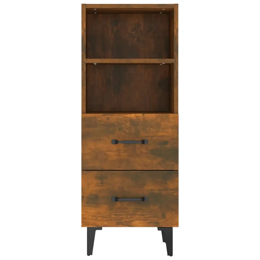 Buffet Chêne fumé 34,5x34x90 cm Bois d'ingénierie - 6