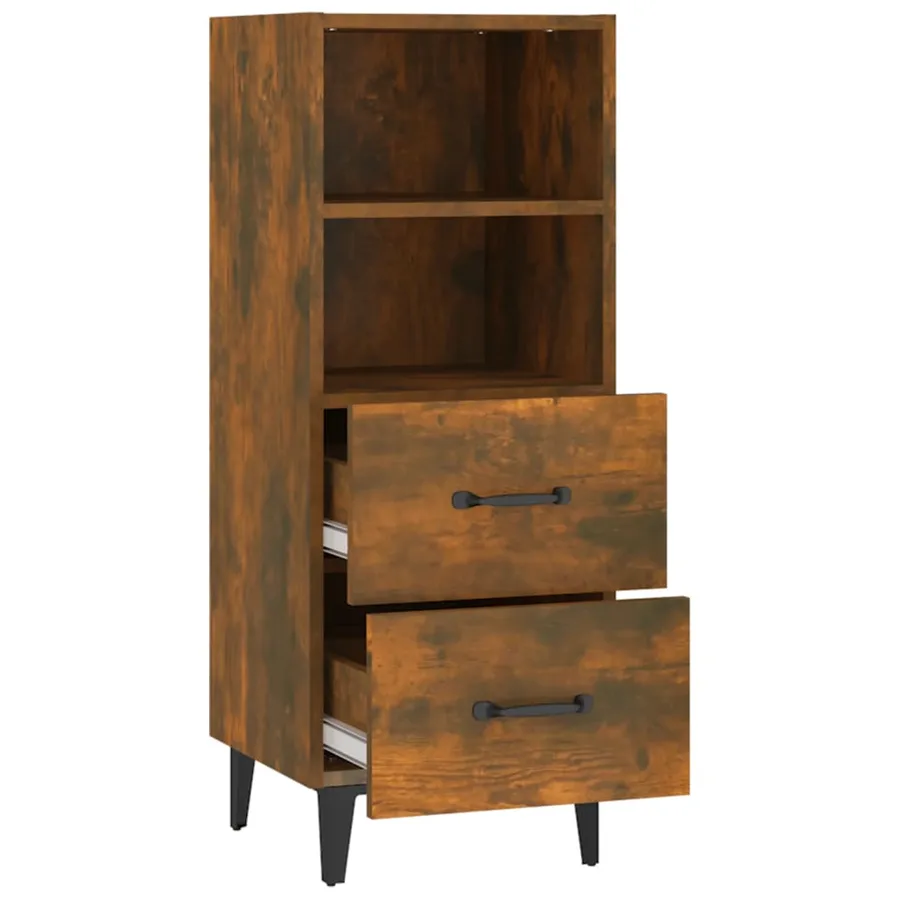 Buffet Chêne fumé 34,5x34x90 cm Bois d'ingénierie - 7