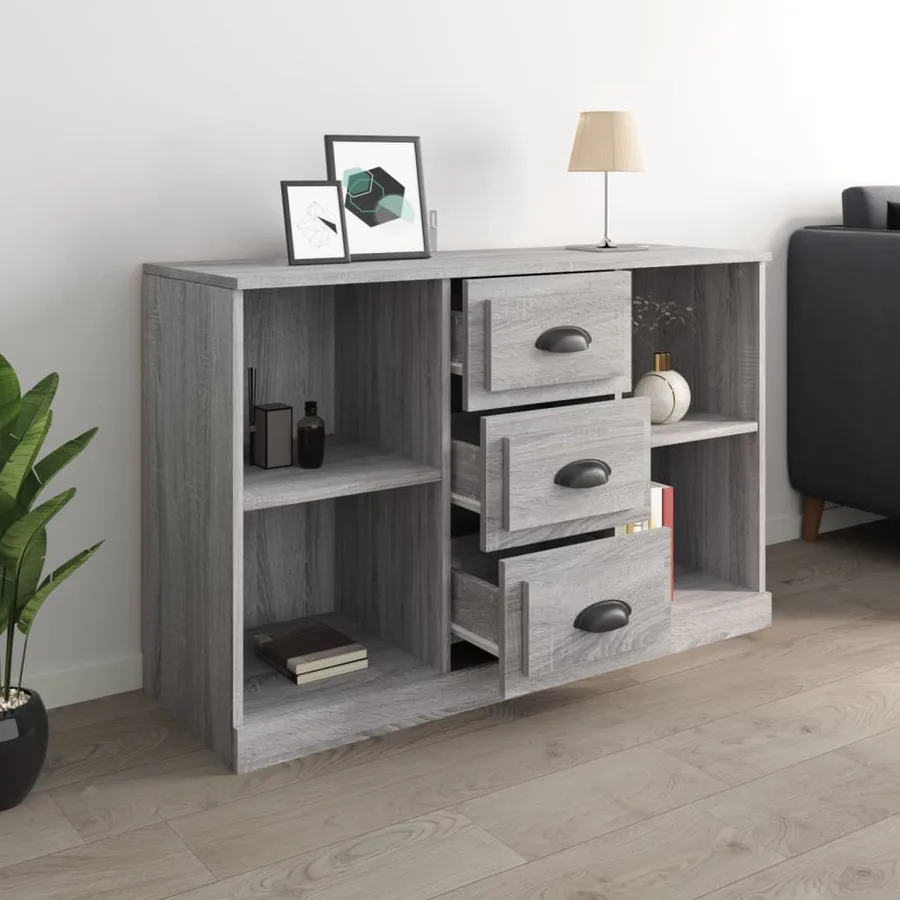 Buffet sonoma gris 104,5x35,5x67,5 cm bois d'ingénierie - 6