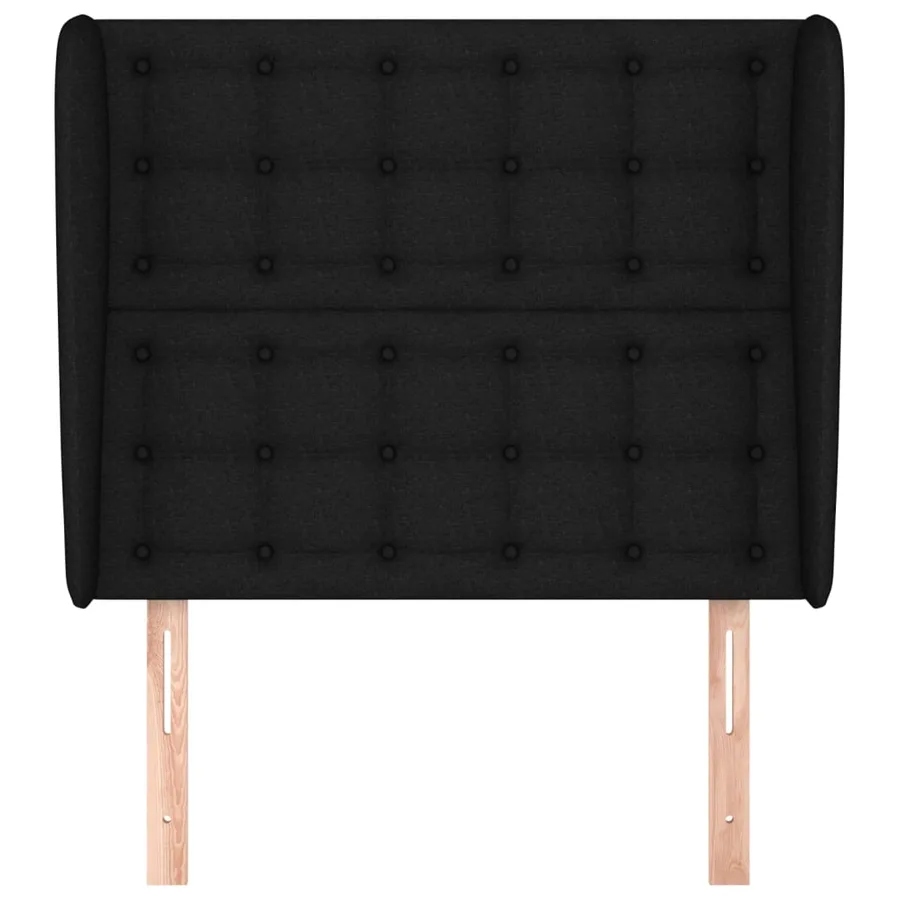 Tête de lit avec oreilles Noir 83x23x118/128 cm Tissu - 3