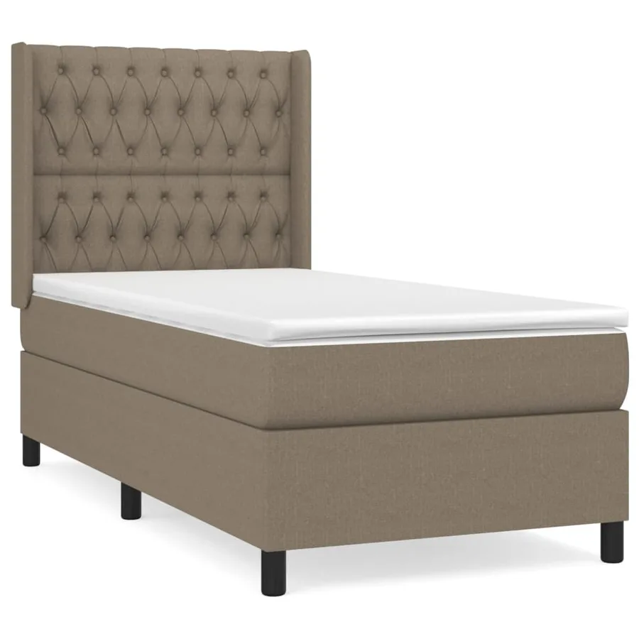 Sommier à lattes de lit avec matelas Taupe 90x200 cm Tissu - 2