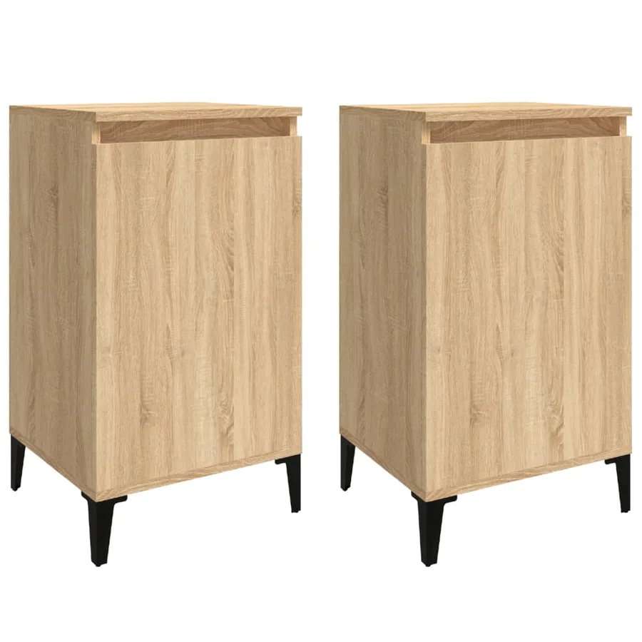 Tables de chevet 2pcs chêne sonoma 40x35x70cm bois d'ingénierie - 2