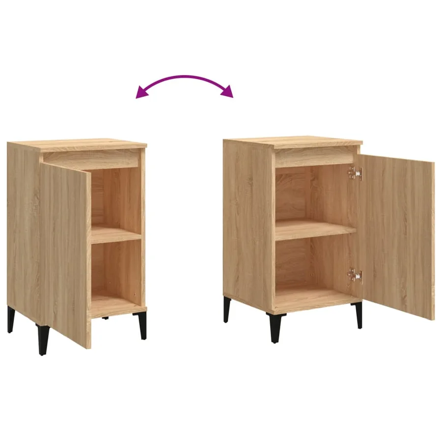 Tables de chevet 2pcs chêne sonoma 40x35x70cm bois d'ingénierie - 9