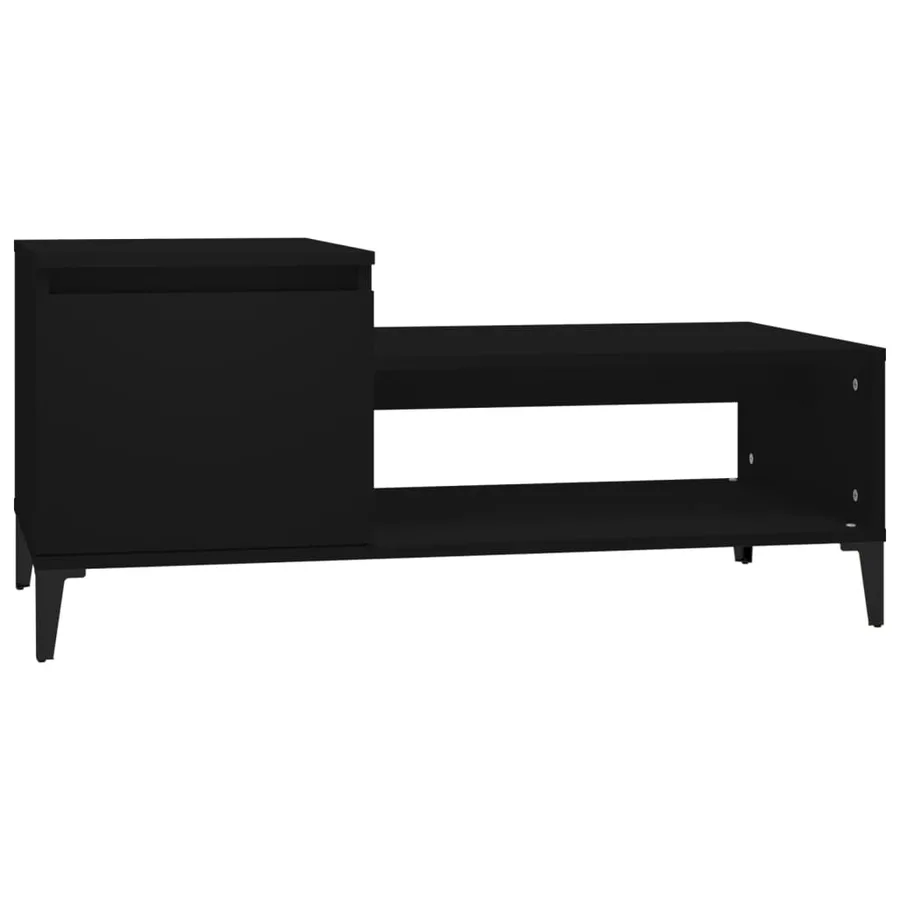 Table basse Noir 100x50x45 cm Bois d'ingénierie - 2