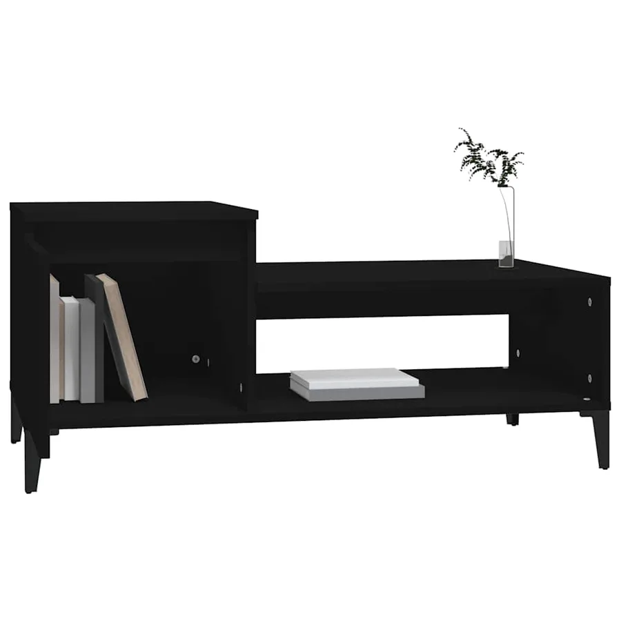 Table basse Noir 100x50x45 cm Bois d'ingénierie - 4