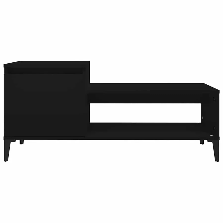 Table basse Noir 100x50x45 cm Bois d'ingénierie - 5