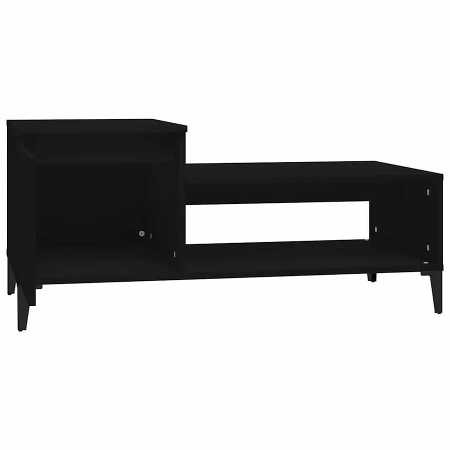 Table basse Noir 100x50x45 cm Bois d'ingénierie - 6