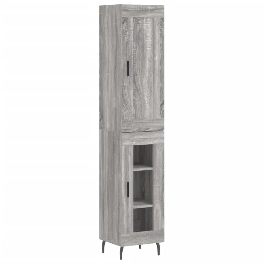 Buffet haut Sonoma gris 34,5x34x180 cm Bois d'ingénierie - 2