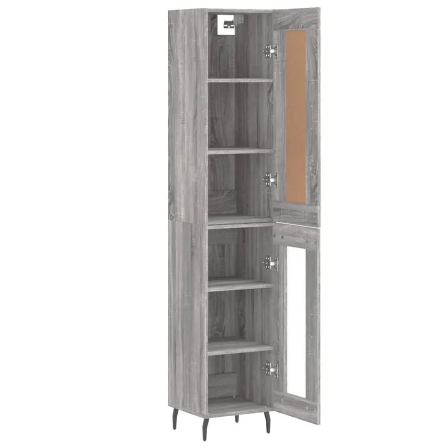 Buffet haut Sonoma gris 34,5x34x180 cm Bois d'ingénierie - 3