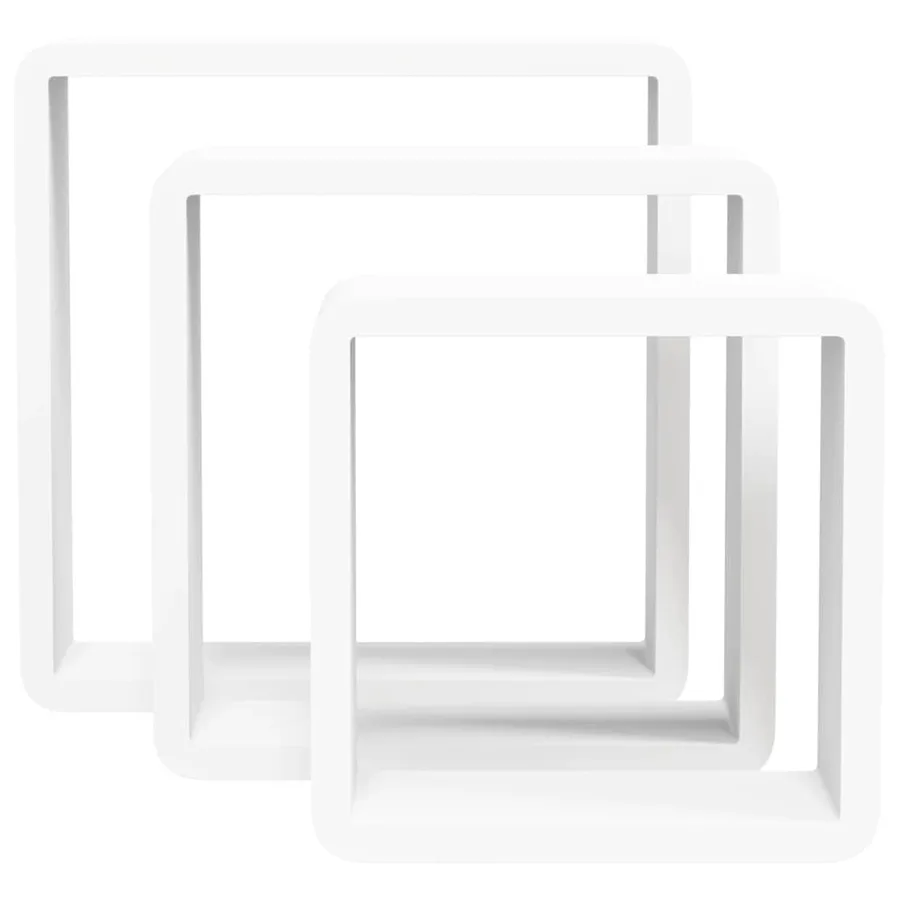 Étagères murales sous forme de cube 3 pcs Blanc MDF - 5
