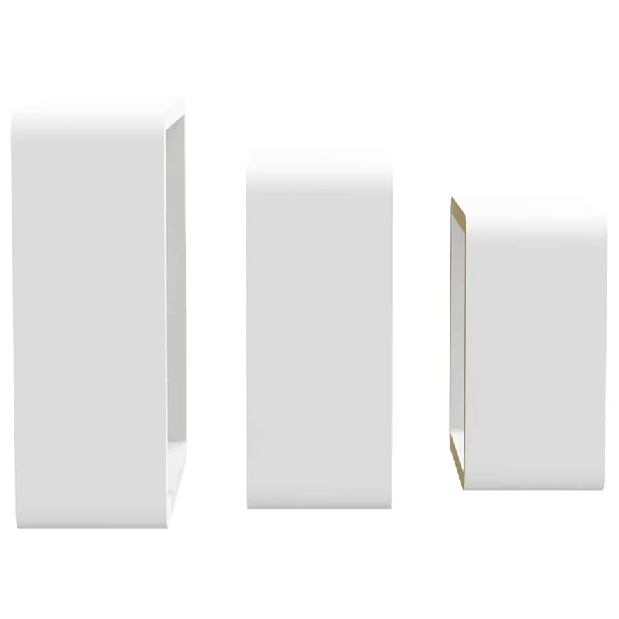 Étagères murales sous forme de cube 3 pcs Blanc MDF - 6