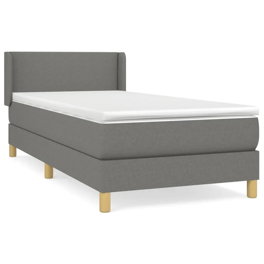 Sommier à lattes de lit avec matelas Gris foncé 90x200 cm Tissu - 2