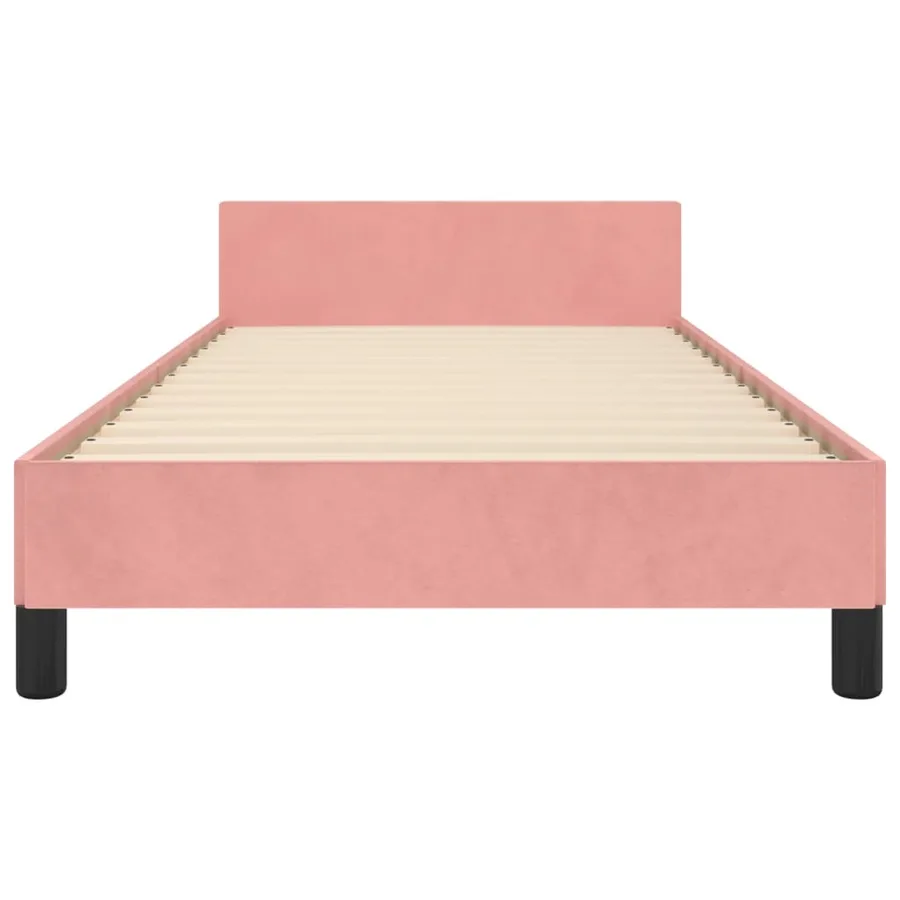 Cadre de lit sans matelas rose 80x200 cm velours - 6