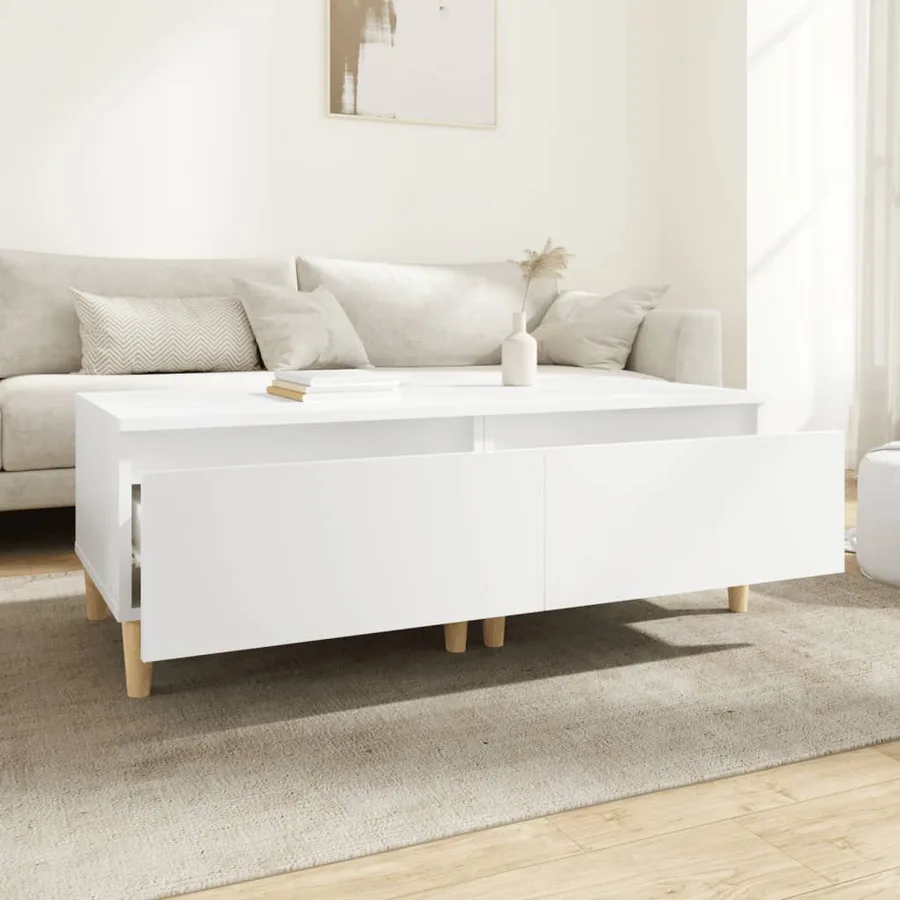 Tables d'appoint 2 pcs Blanc 50x46x35 cm Bois d'ingénierie - 3