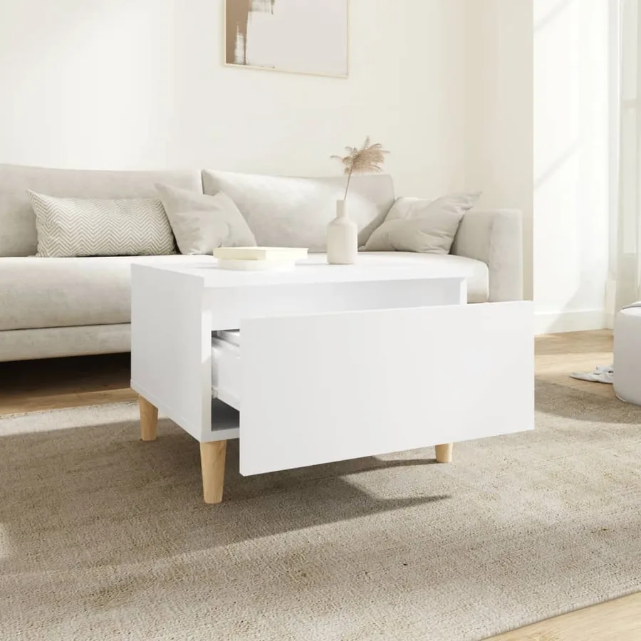 Tables d'appoint 2 pcs Blanc 50x46x35 cm Bois d'ingénierie - 4