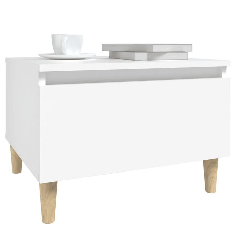Tables d'appoint 2 pcs Blanc 50x46x35 cm Bois d'ingénierie - 5