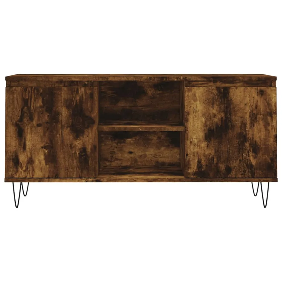 Meuble TV chêne fumé 104x35x50 cm bois d'ingénierie - 5