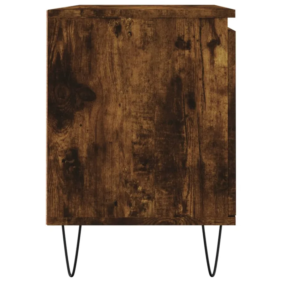 Meuble TV chêne fumé 104x35x50 cm bois d'ingénierie - 7