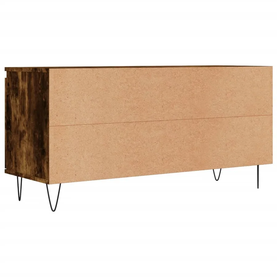 Meuble TV chêne fumé 104x35x50 cm bois d'ingénierie - 8