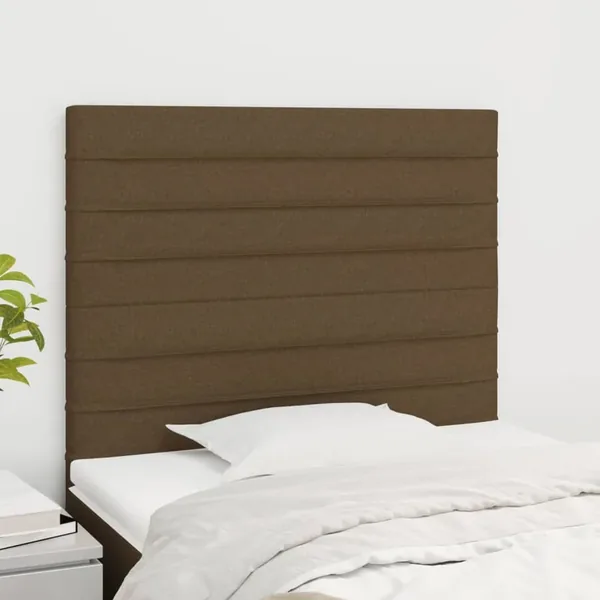 Tête de lit marron foncé 100x5x118/128 cm Tissu