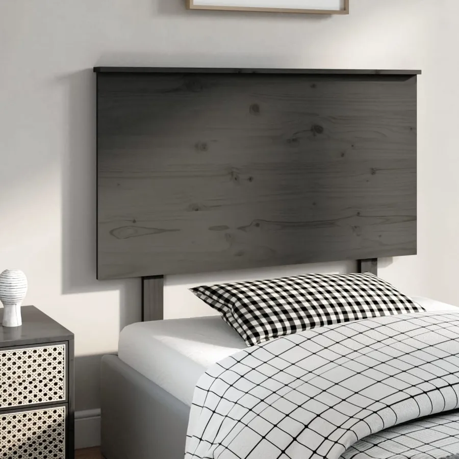 Tête de lit Gris 104x6x82,5 cm Bois massif de pin - 4