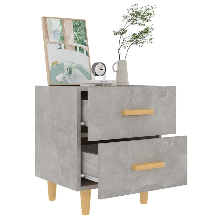 Table de chevet Gris béton 40x35x47,5 cm - 6