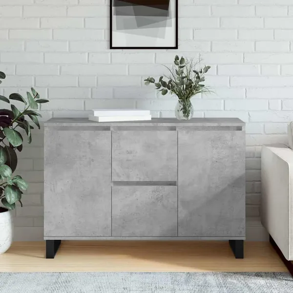 Buffet gris béton 101,5x35x70 cm bois d'ingénierie