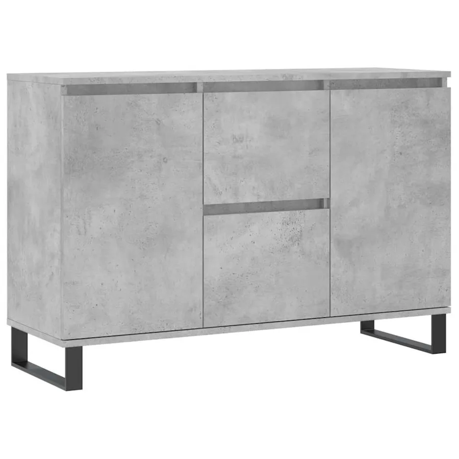 Buffet gris béton 101,5x35x70 cm bois d'ingénierie - 2