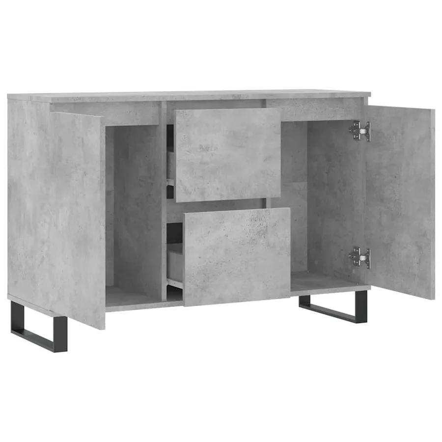 Buffet gris béton 101,5x35x70 cm bois d'ingénierie - 6