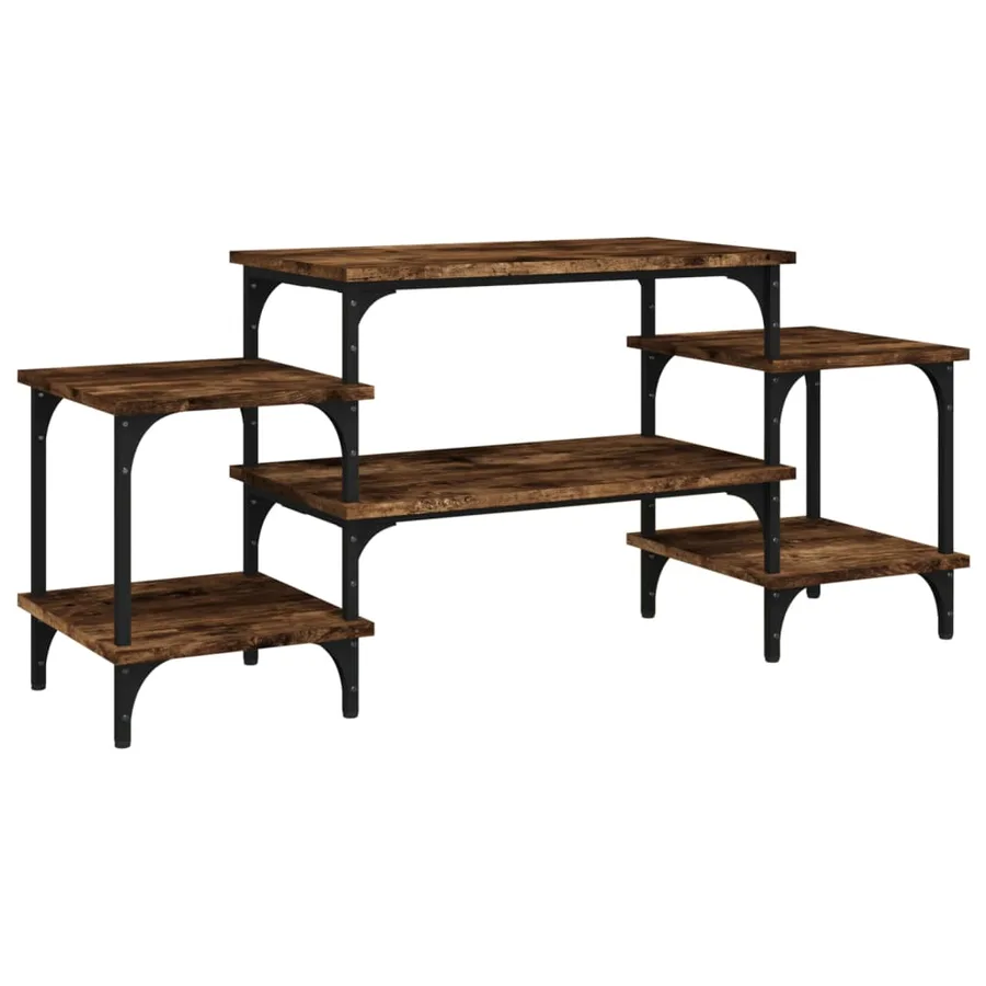 Meuble TV Chêne fumé 117x35x52 cm Bois d'ingénierie - 2