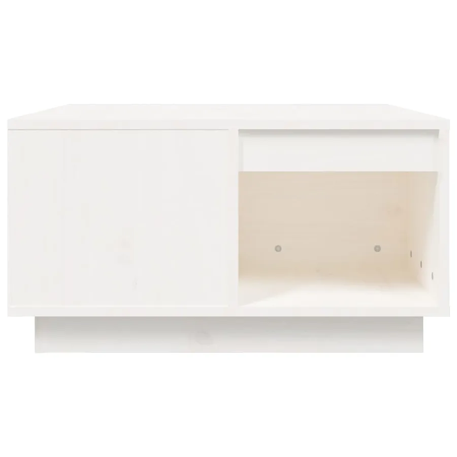 Table basse Blanc 60x61x32,5 cm Bois massif de pin - 6
