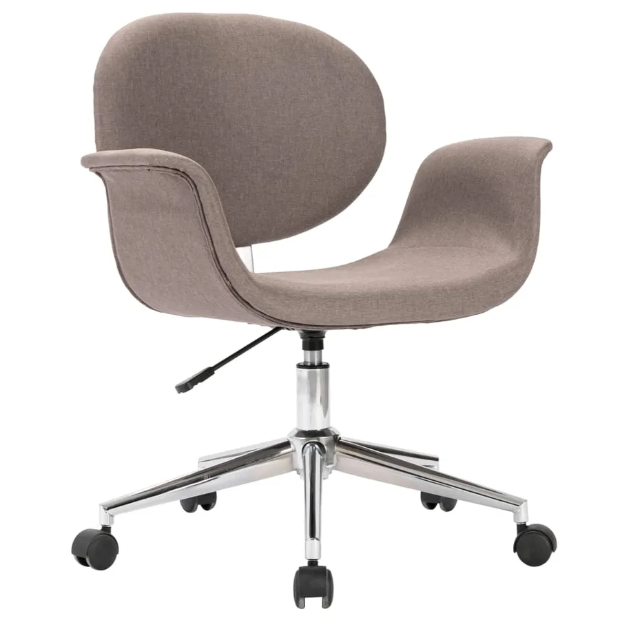 Chaise pivotante à manger taupe tissu - 2