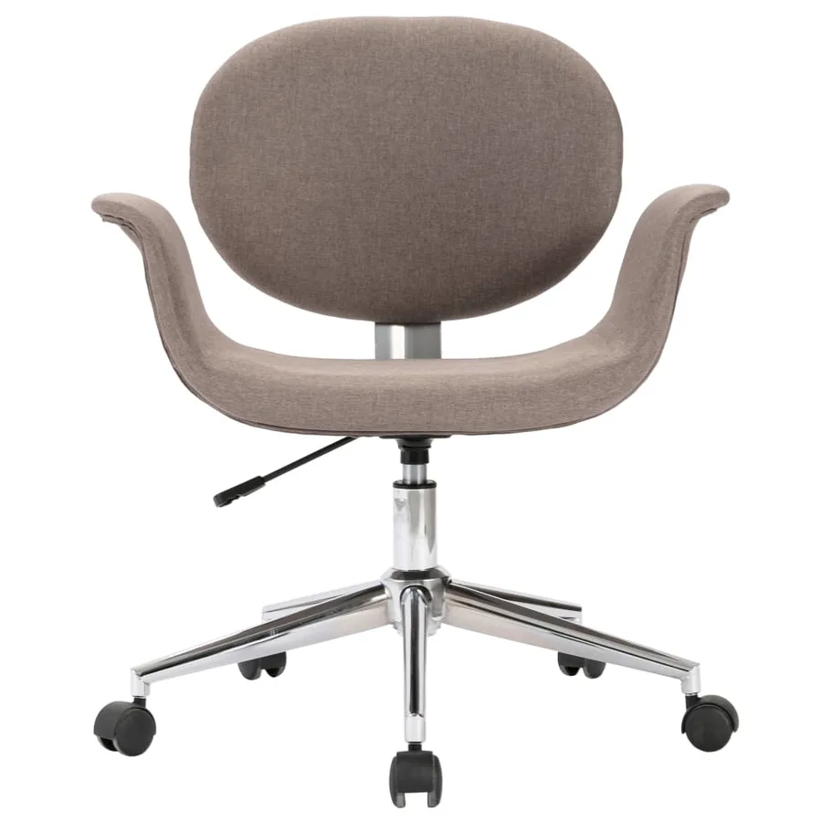 Chaise pivotante à manger taupe tissu - 3