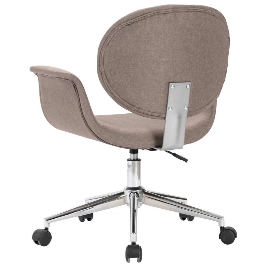 Chaise pivotante à manger taupe tissu - 5