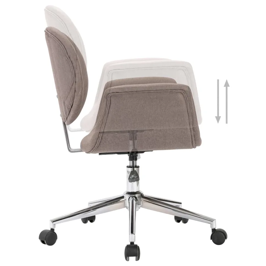 Chaise pivotante à manger taupe tissu - 6