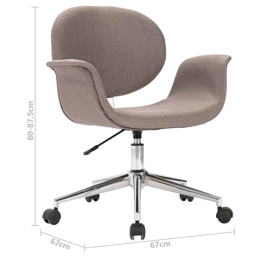 Chaise pivotante à manger taupe tissu - 9