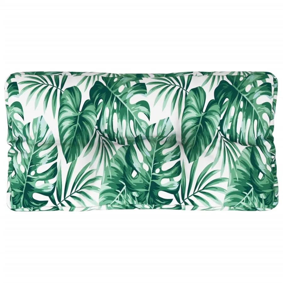Coussin de palette motif de feuilles 70x40x12 cm tissu - 2
