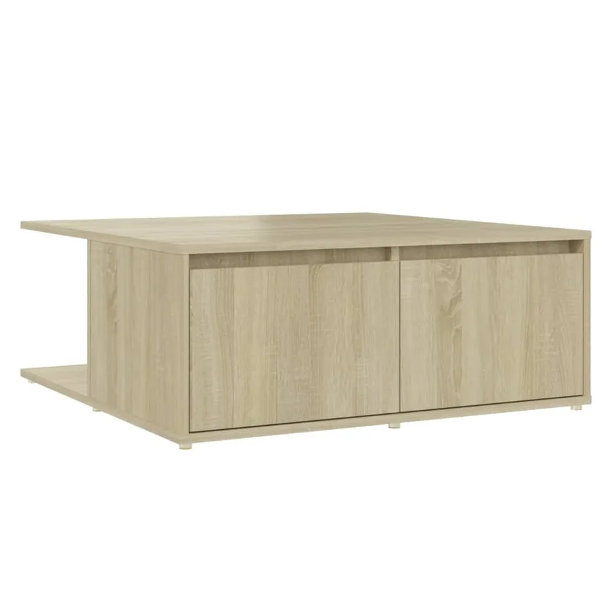 Table basse chêne sonoma 80x80x31 cm bois d'ingénierie - 2