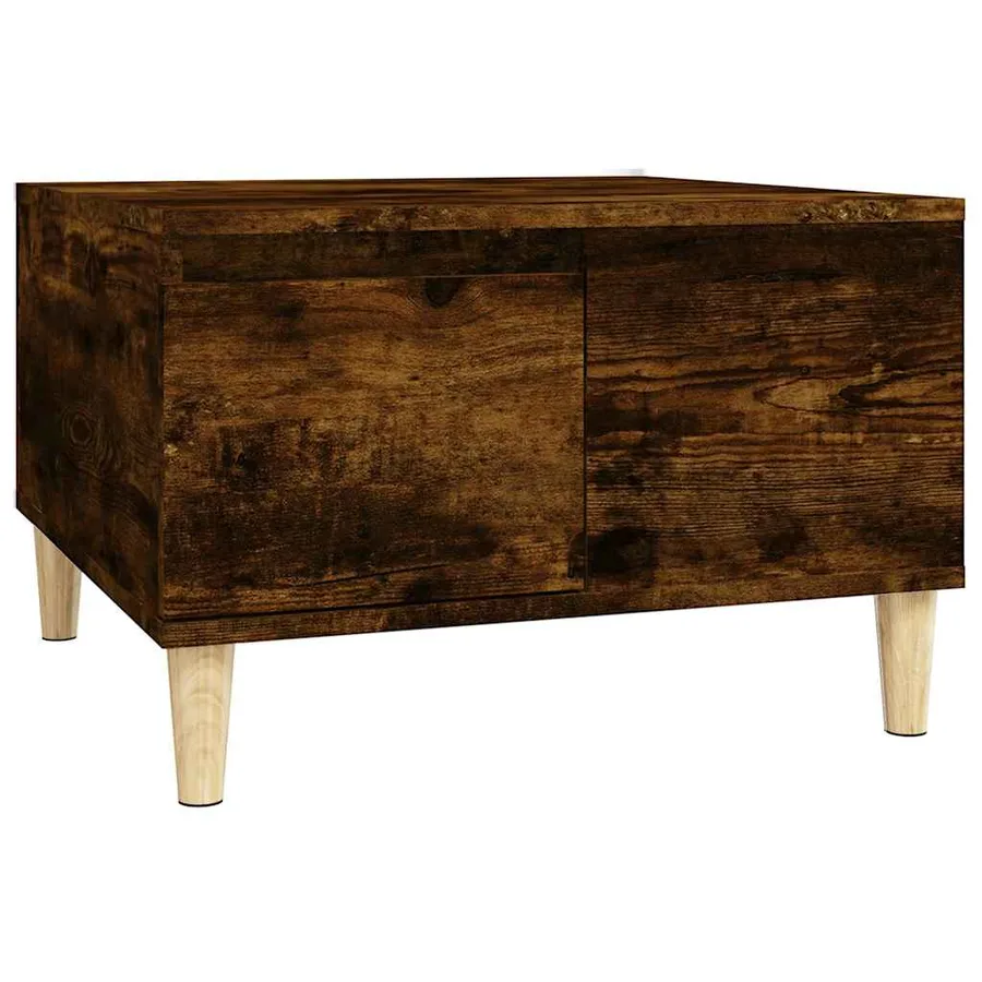 Table basse chêne fumé 55x55x36,5 cm bois d'ingénierie - 2